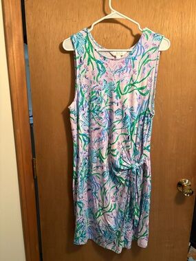 Lilly Pulitzer Sleeveless Floral Print Dress in Lavender, Green & Blue